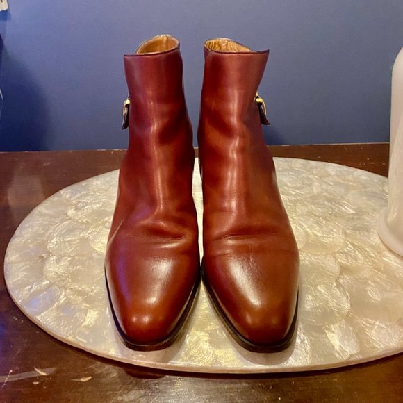 Russell & Bromley Gorgeous Chestnut Leather Heeled Ankle Boots - Picture 4 of 11